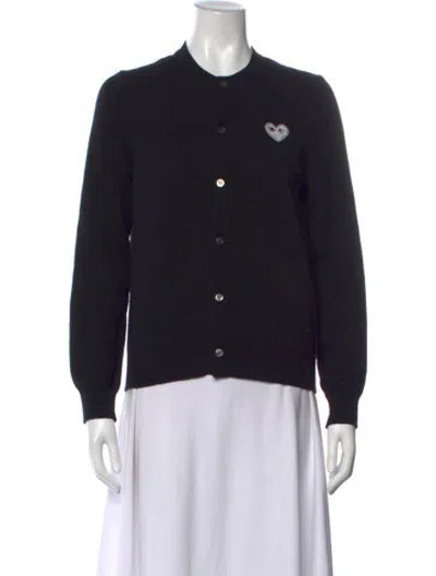 Pre-owned Comme Des Garçons Play Wool Crew Neck Sweater In Black