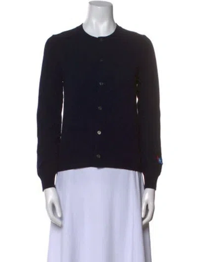 Pre-owned Comme Des Garçons Play Wool Crew Neck Sweater In Blue