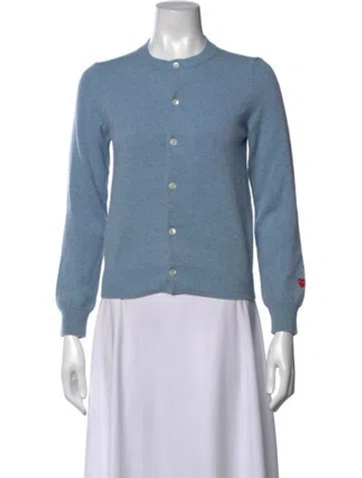 Pre-owned Comme Des Garçons Play Wool Crew Neck Sweater In Blue