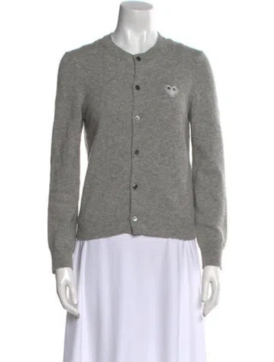 Pre-owned Comme Des Garçons Play Wool Crew Neck Sweater In Gray