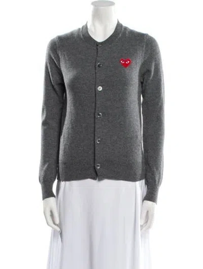 Pre-owned Comme Des Garçons Play Wool Crew Neck Sweater In Gray