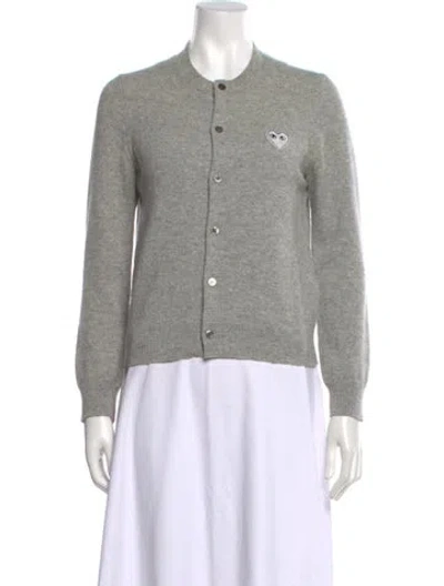 Pre-owned Comme Des Garçons Play Wool Crew Neck Sweater In Gray