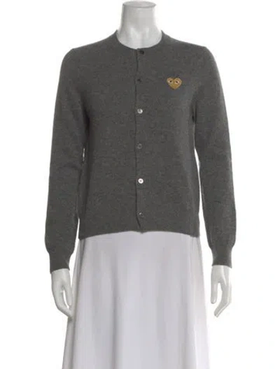 Pre-owned Comme Des Garçons Play Wool Crew Neck Sweater In Gray