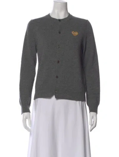Pre-owned Comme Des Garçons Play Wool Crew Neck Sweater In Gray