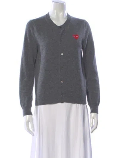 Pre-owned Comme Des Garçons Play Wool Crew Neck Sweater In Gray