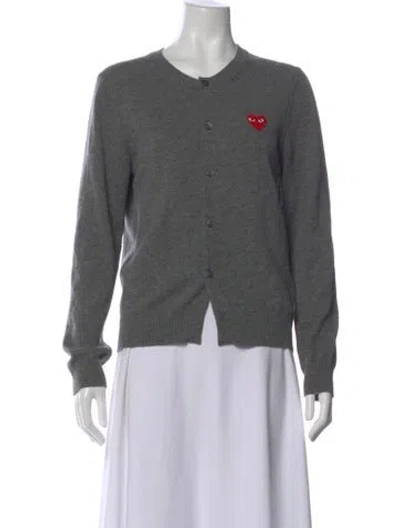 Pre-owned Comme Des Garçons Play Wool Crew Neck Sweater In Gray