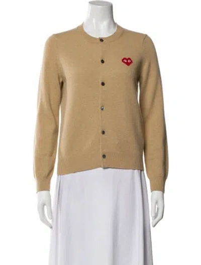 Pre-owned Comme Des Garçons Play Wool Crew Neck Sweater In Neutral