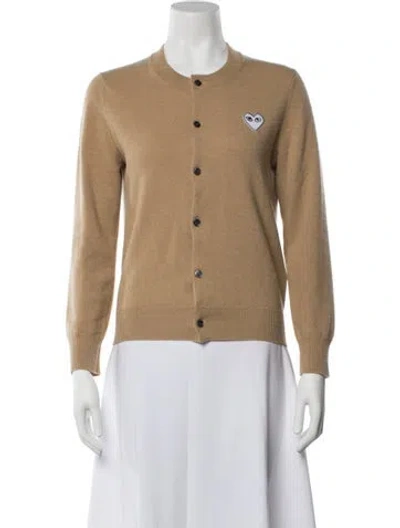 Pre-owned Comme Des Garçons Play Wool Crew Neck Sweater In Neutrals