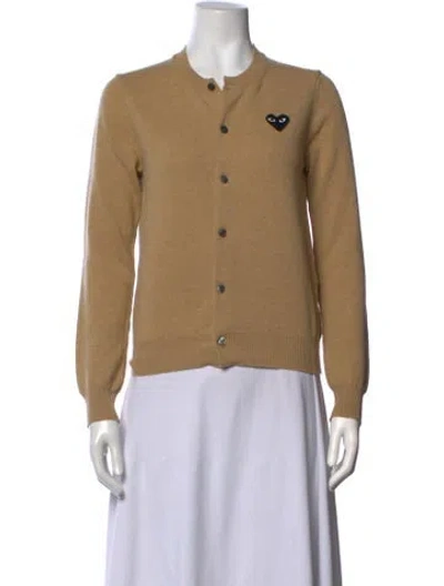Pre-owned Comme Des Garçons Play Wool Crew Neck Sweater In Neutrals