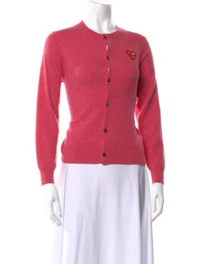 Pre-owned Comme Des Garçons Play Wool Crew Neck Sweater In Pink