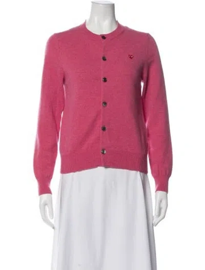 Pre-owned Comme Des Garçons Play Wool Crew Neck Sweater In Pink