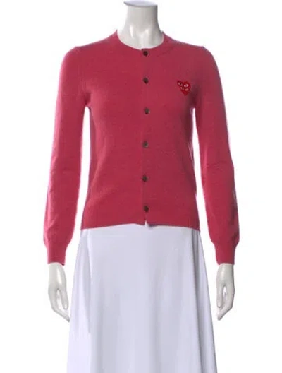 Pre-owned Comme Des Garçons Play Wool Crew Neck Sweater In Pink