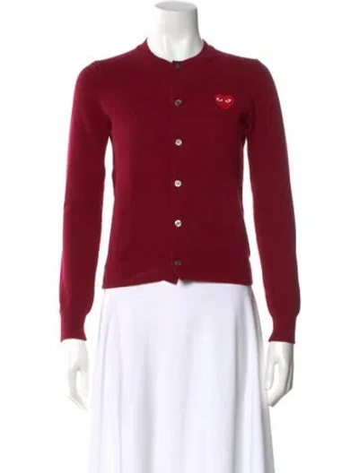 Pre-owned Comme Des Garçons Play Wool Crew Neck Sweater In Red