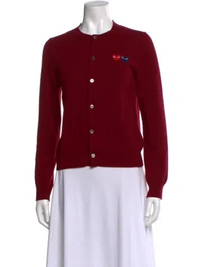Pre-owned Comme Des Garçons Play Wool Crew Neck Sweater In Red