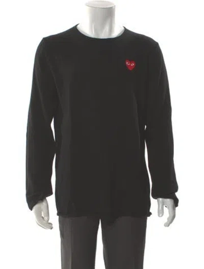 Pre-owned Comme Des Garçons Play Wool Graphic Print Pullover In Gray