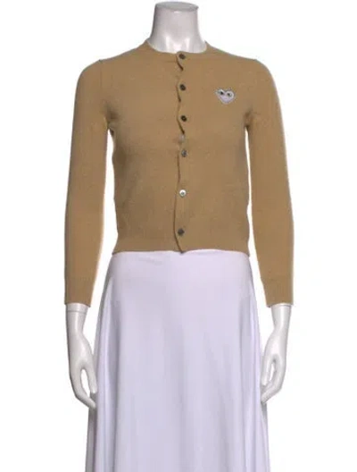 Pre-owned Comme Des Garçons Play Wool Graphic Print Sweater In Neutrals