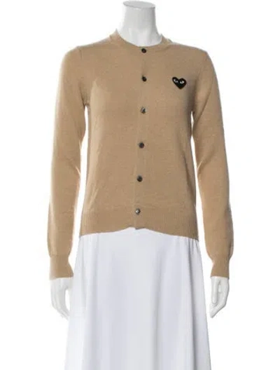 Pre-owned Comme Des Garçons Play Wool Graphic Print Sweater In Neutrals