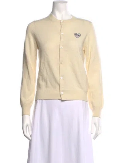 Pre-owned Comme Des Garçons Play Wool Graphic Print Sweater In Neutrals
