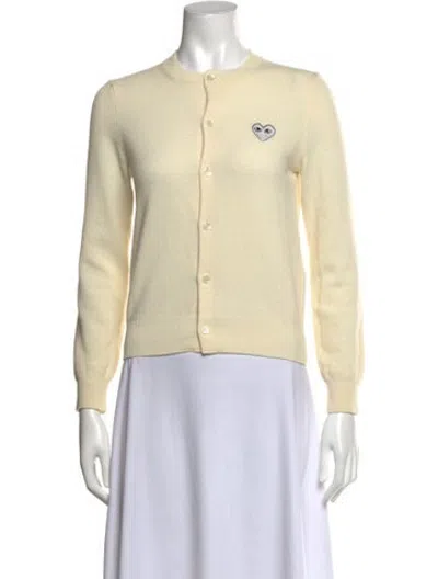 Pre-owned Comme Des Garçons Play Wool Graphic Print Sweater In Neutrals