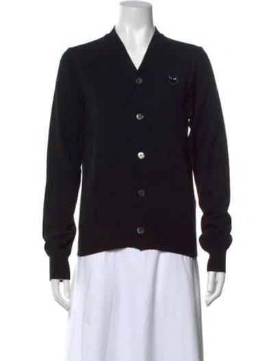 Pre-owned Comme Des Garçons Play Wool Graphic Print Sweater W/ Tags In Black