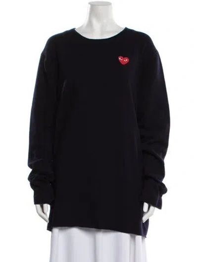 Pre-owned Comme Des Garçons Play Wool Graphic Print Sweater W/ Tags In Blue