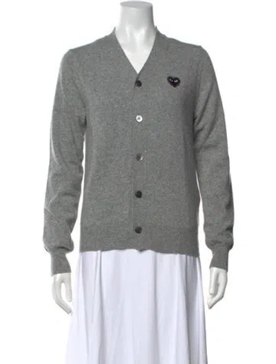 Pre-owned Comme Des Garçons Play Wool Graphic Print Sweater W/ Tags In Grey