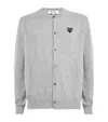 Comme Des Garçons Play Wool Heart Cardigan In Grey