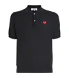 Comme Des Garçons Play Wool Heart Logo Polo Shirt In Black