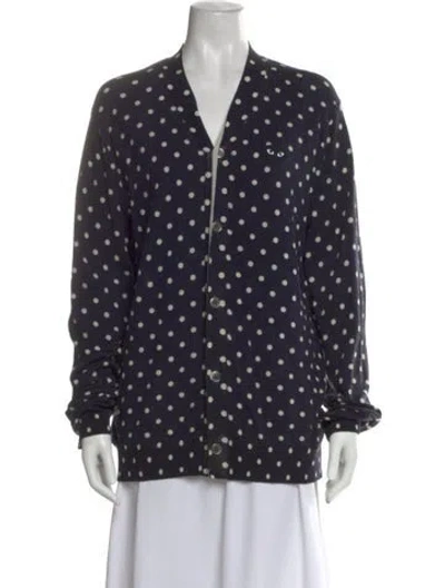 Pre-owned Comme Des Garçons Play Wool Polka Dot Print Sweater In Blue