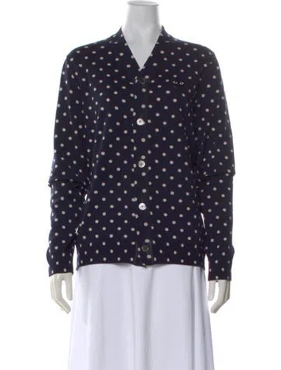 Pre-owned Comme Des Garçons Play Wool Polka Dot Print Sweater In Blue