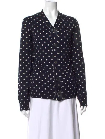 Pre-owned Comme Des Garçons Play Wool Polka Dot Print Sweater W/ Tags In Blue