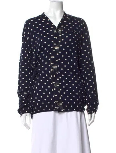 Pre-owned Comme Des Garçons Play Wool Polka Dot Print Sweater W/ Tags In Blue