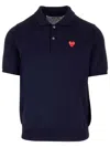 Comme Des Garçons Play Wool Polo Shirt Blue In Blue