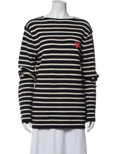 Pre-owned Comme Des Garçons Play Wool Striped Sweater In Multicolor