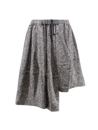 Comme Des Garçons Play Wool Trousers Skirt In Gray