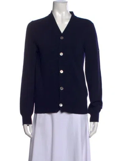 Pre-owned Comme Des Garçons Play Wool V-neck Sweater In Black