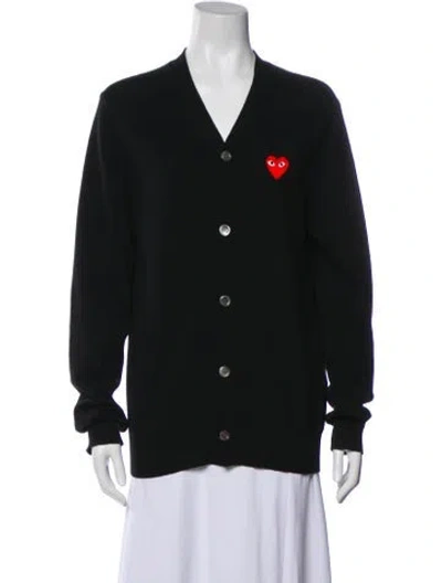 Pre-owned Comme Des Garçons Play Wool V-neck Sweater In Green