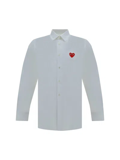 Comme Des Garçons Play Woven Shirt In White