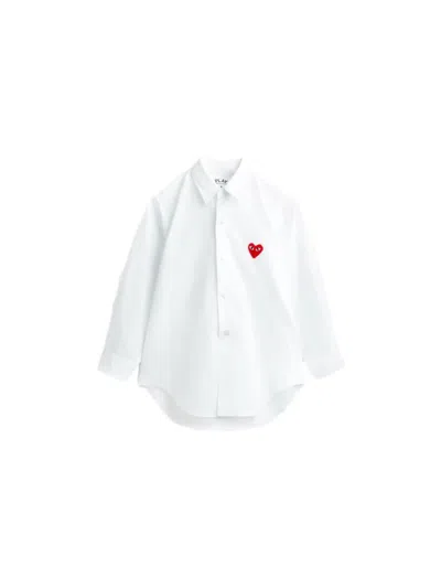 Comme Des Garçons Play Kids' Woven Shirt In White