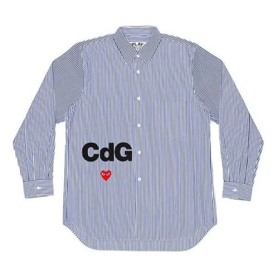 Comme Des Garçons Play Comme Des Garcons Play X Cdg Striped Shirt 'blue' In Gray