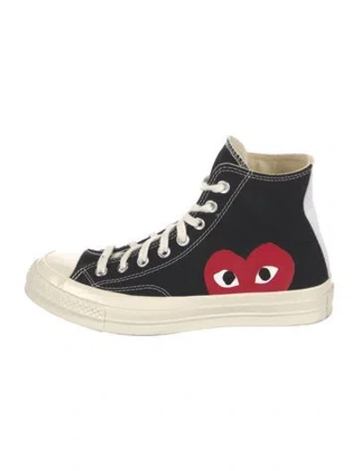 Pre-owned Comme Des Garçons Play X Converse Canvas Colorblock Pattern Sneakers In Black