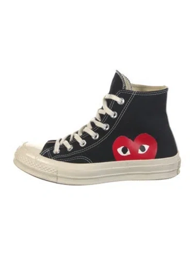 Pre-owned Comme Des Garçons Play X Converse Canvas Colorblock Pattern Sneakers In Black