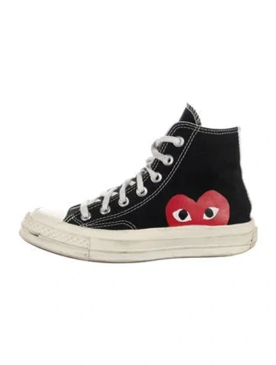 Pre-owned Comme Des Garçons Play X Converse Canvas Colorblock Pattern Sneakers In Black