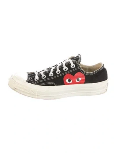 Pre-owned Comme Des Garçons Play X Converse Canvas Colorblock Pattern Sneakers In Black