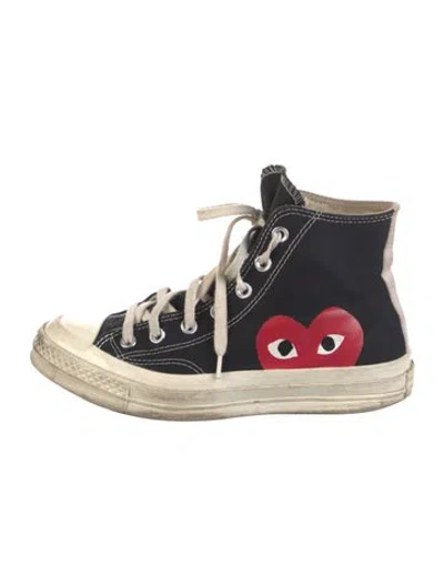 Pre-owned Comme Des Garçons Play X Converse Canvas Colorblock Pattern Sneakers In Black