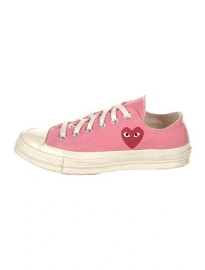 Pre-owned Comme Des Garçons Play X Converse Canvas Colorblock Pattern Sneakers In Pink
