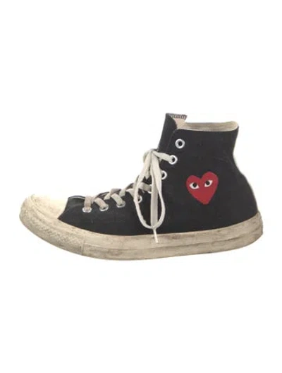 Pre-owned Comme Des Garçons Play X Converse Canvas Graphic Print Sneakers