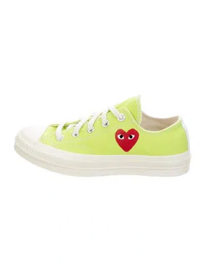 Pre-owned Comme Des Garçons Play X Converse Canvas Graphic Print Sneakers In Green