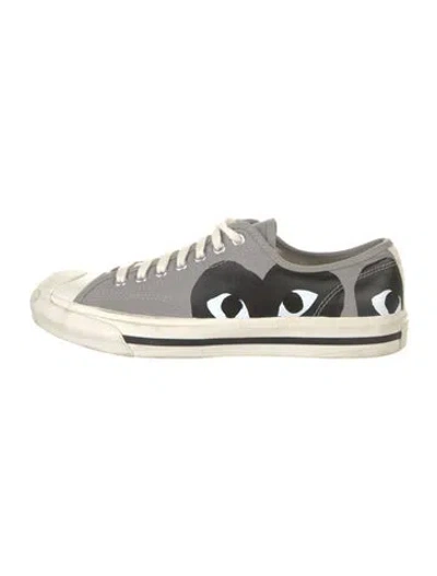Pre-owned Comme Des Garçons Play X Converse Canvas Graphic Print Sneakers In Multi