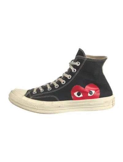 Pre-owned Comme Des Garçons Play X Converse Canvas Graphic Print Sneakers In Multi